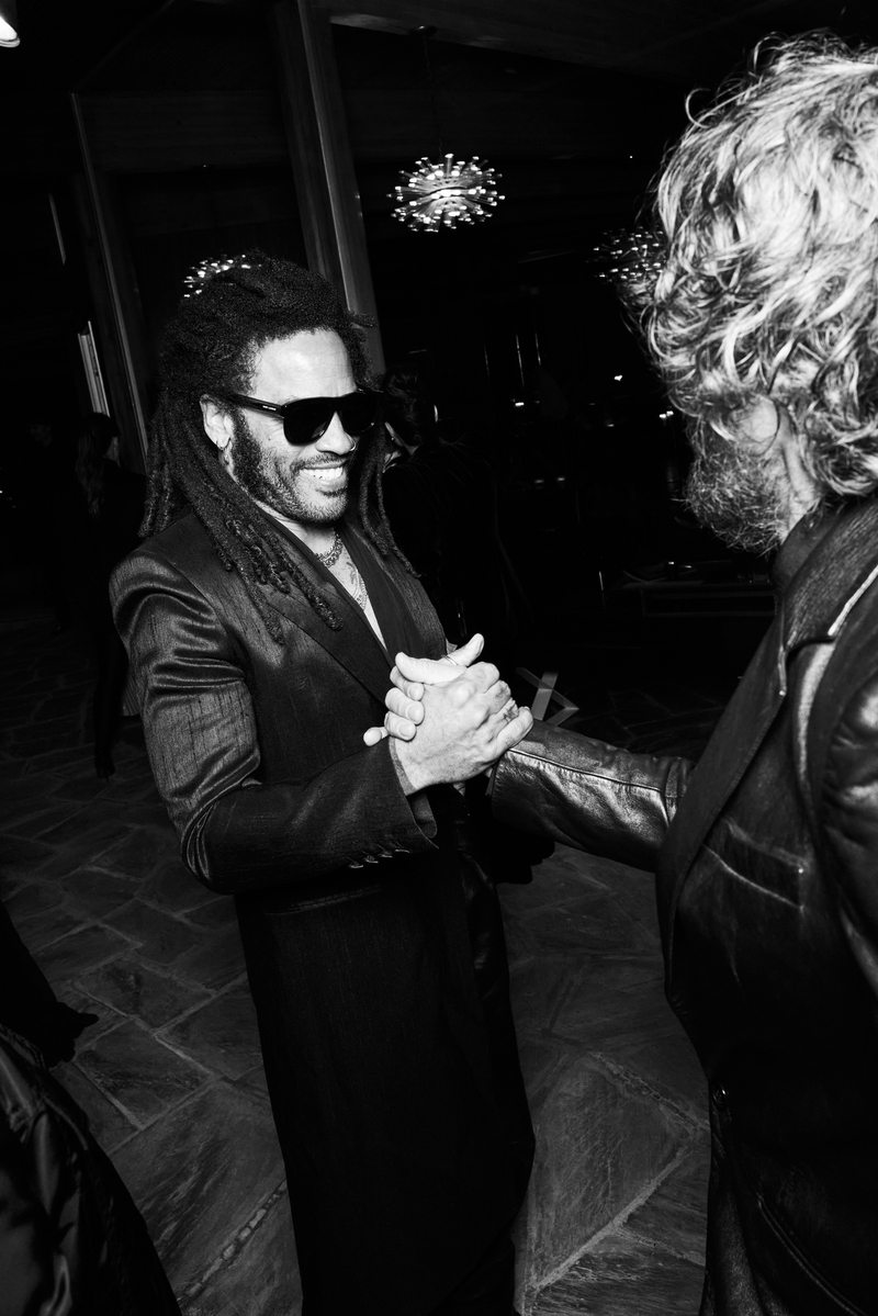 Lenny Kravitz & Vincent Gallo au dîner pré-Oscars Saint Laurent à Los Angeles