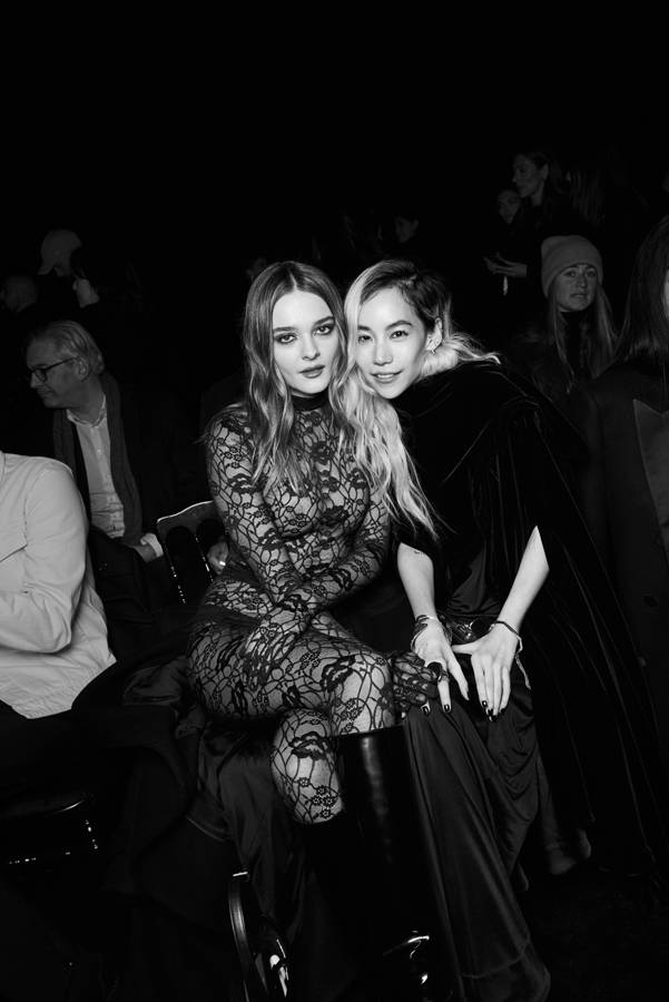 Charlotte Lawrence & Kitty Chicha at the Saint Laurent Fall-Winter 2023-2024 show