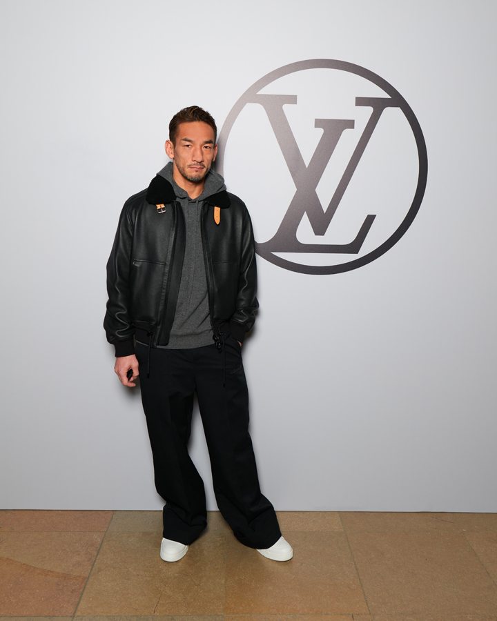 Hidetoshi Nakata au défilé Louis Vuitton automne-hiver 2023-2024