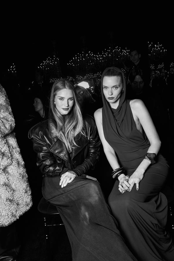 Rosie Huntington Whiteley & Abbey Lee at the Saint Laurent Fall-Winter 2023-2024 show