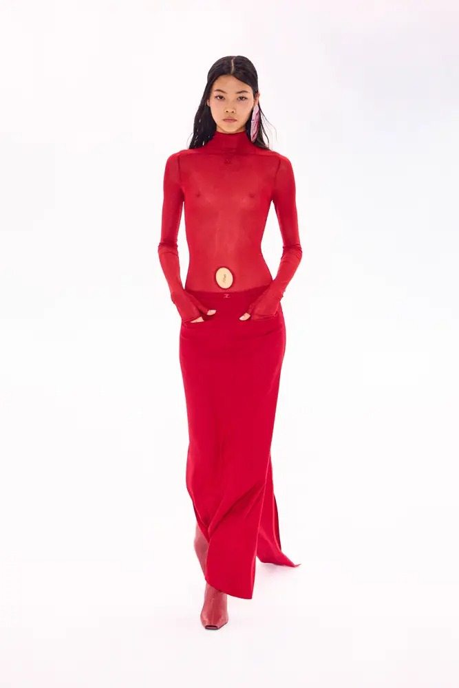 The red dress at Courrèges Fall/Winter 2023-2024