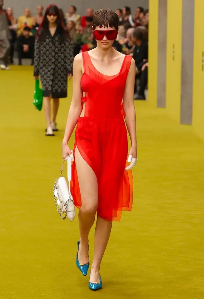 The red dress at Gucci Fall/Winter 2023-2024