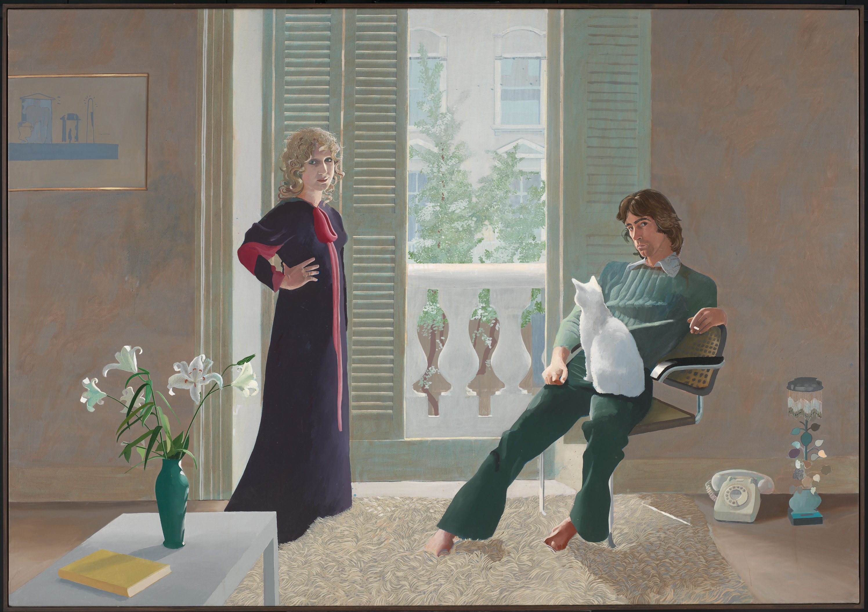 Mr & Ms Clark & Percy, 1970-1971, acrylique sur toile, 213,4 x 304,8 cm, Tate, don des Amis de la Tate Gallery 1971, © David Hockney, Photo : Tate 