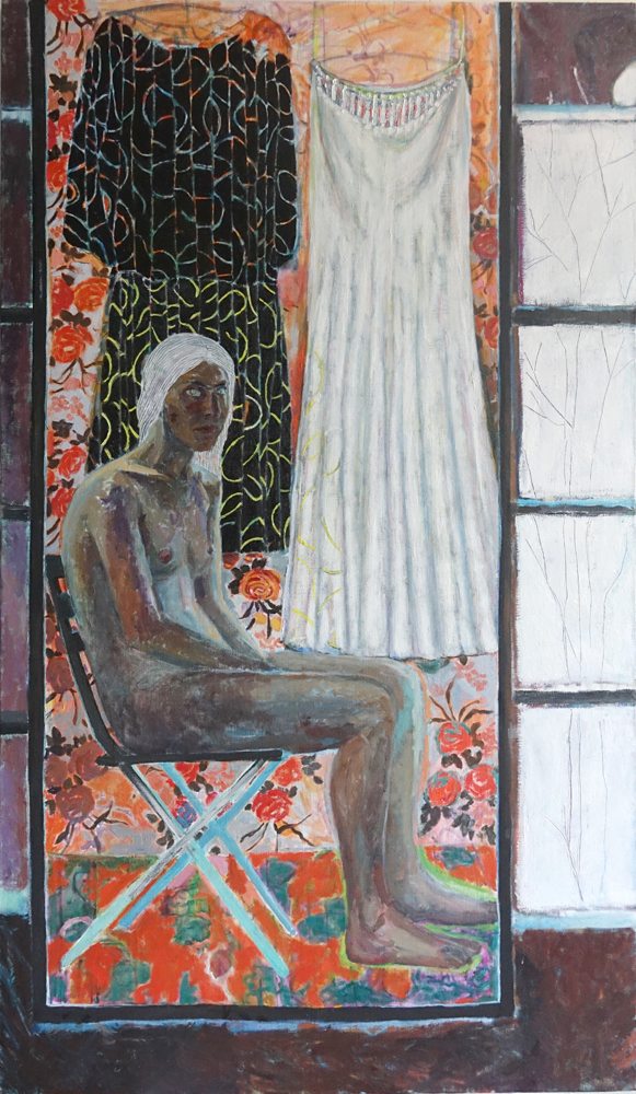 Elené Shatberashvili, “Mtavritsa” (2020). Huile sur toile, 195 x 114 cm.