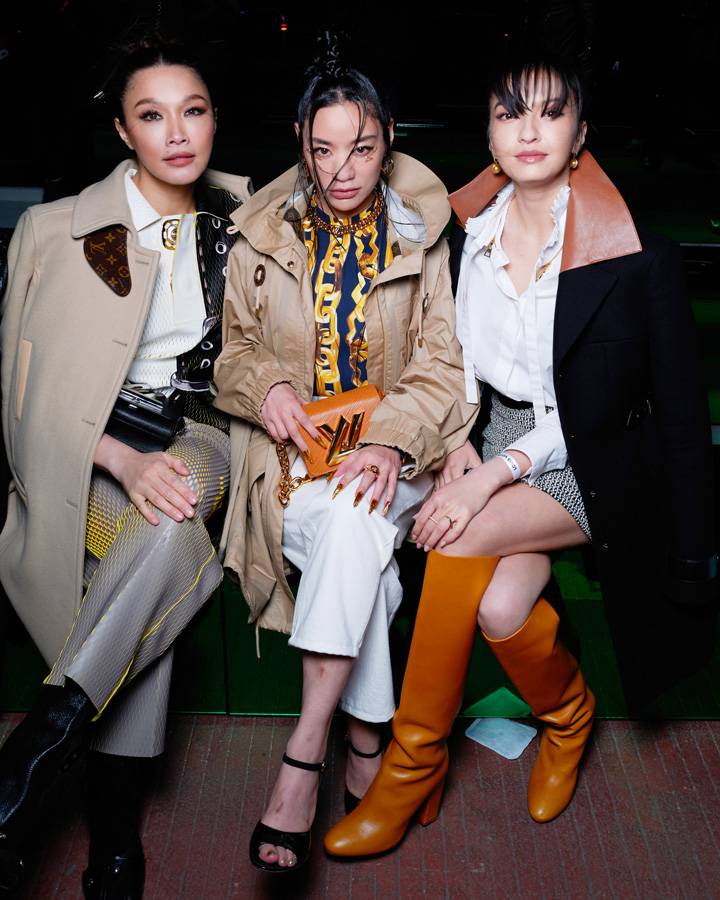 Scha Alyahya, Awich et Raline Shah au défilé Louis Vuitton Pre-Fall 2023 à Séoul