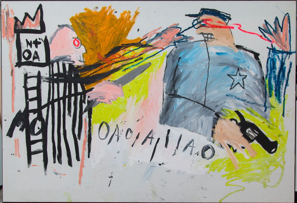 Jean-Michel Basquiat, Untitled (Sheriff), 1981, Collection Carl Hirschmann © Estate of Jean-Michel Basquiat. Licensed by Artestar, New York.