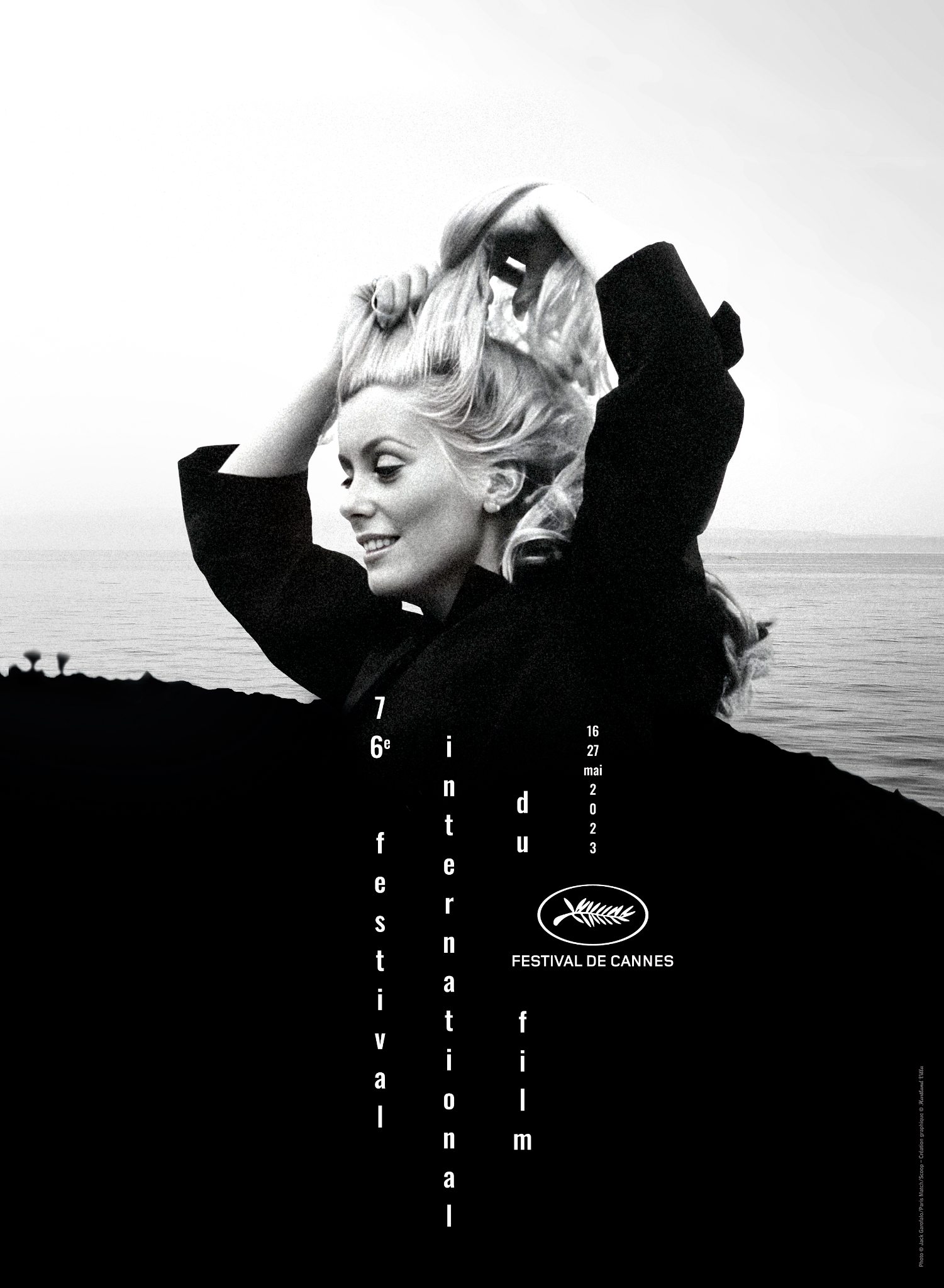 L'affiche du Festival de Cannes 2023 avec Catherine Deneuve © Jack Garofalo/Paris Match/Scoop – Création graphique © Hartland Villa