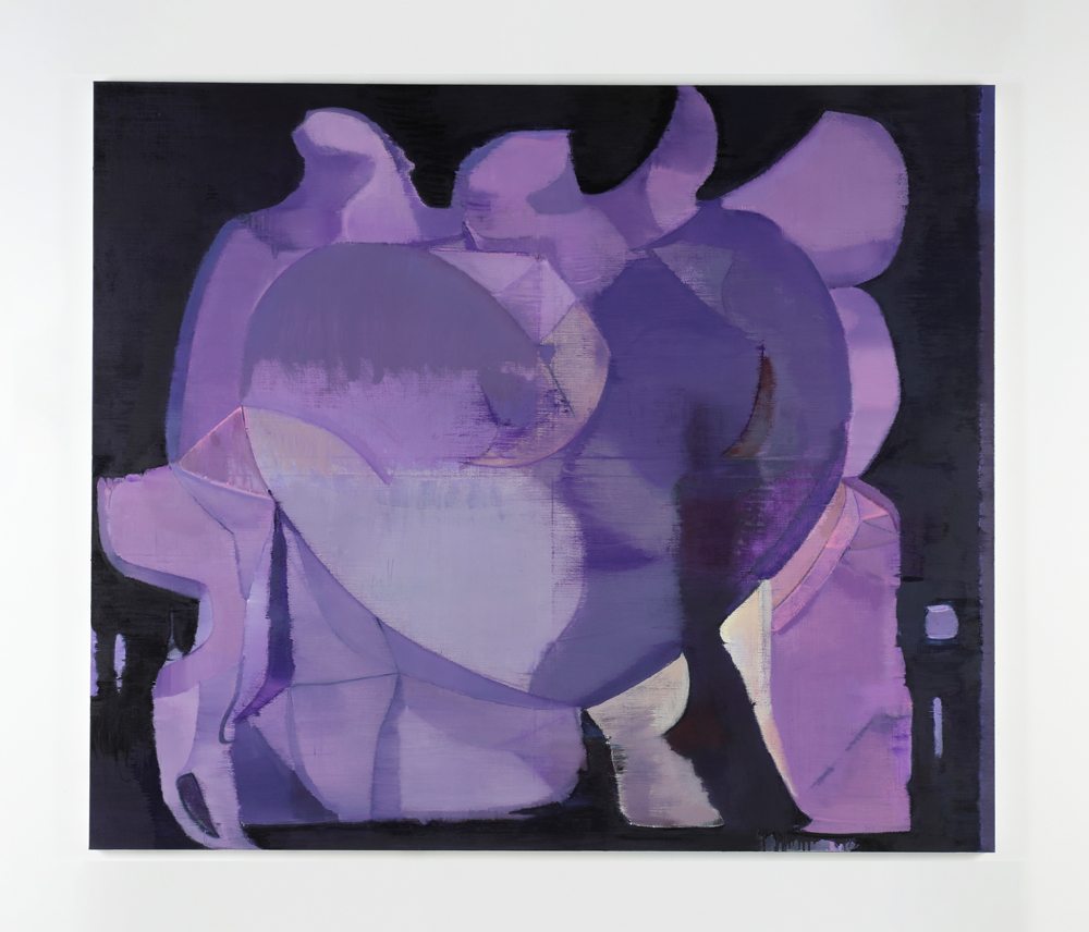 Han Bing, “Vis-à-vis” (2023). Huile et pastel sur lin. 172.7 x 203.2 cm. Courtesy of Night Gallery, Los Angeles.