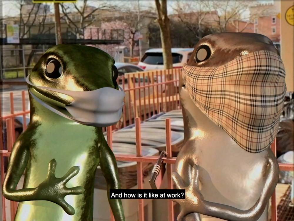 2 Lizards (2020) by Meriem Bennani and Brian Barki. High definition video capture, 22 min 26 sec © Meriem Bennani and Orian Barki. Courtesy of the artists and CLEARING New York / Brussels / Los Angeles.