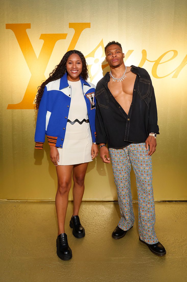 Russell et Nina Westbrook au premier défilé de Pharrell Williams pour Louis Vuitton 