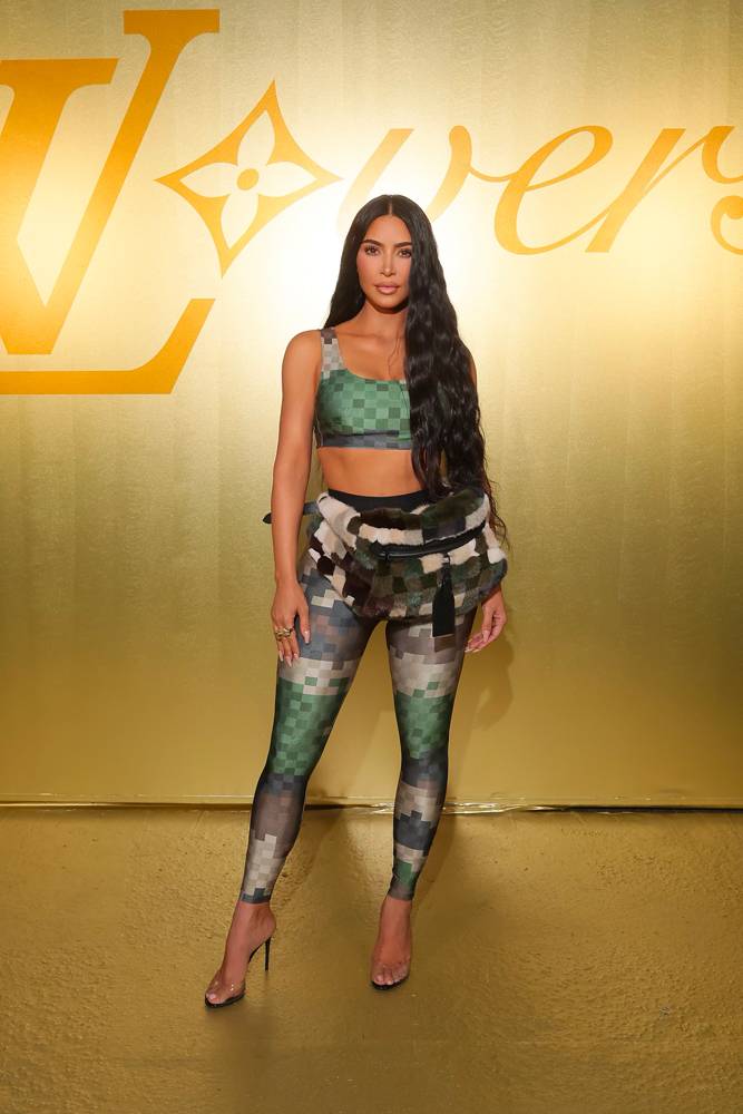 Kim Kardashian at the Louis Vuitton show by Pharrell Williams