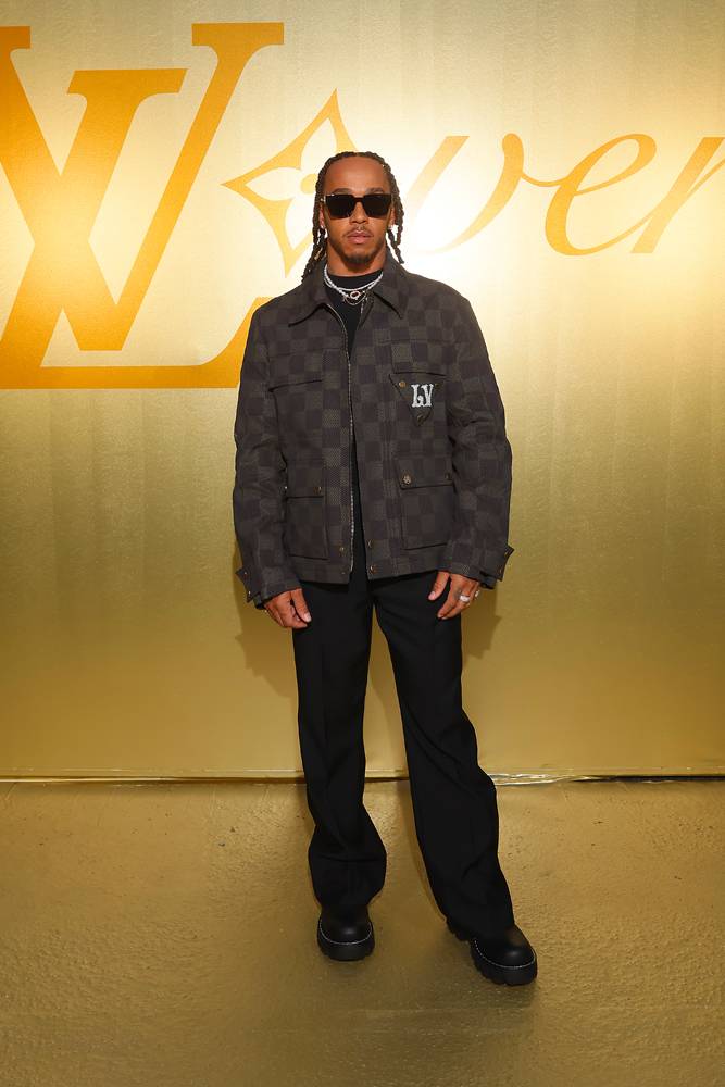 Lewis Hamilton at the Louis Vuitton show by Pharrell Williams