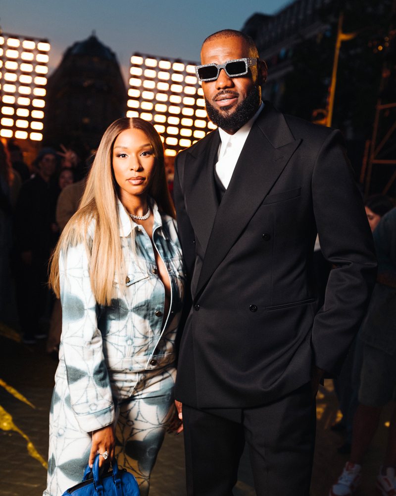 Savannah James and Lebron James at the Louis Vuitton show by Pharrell Williams