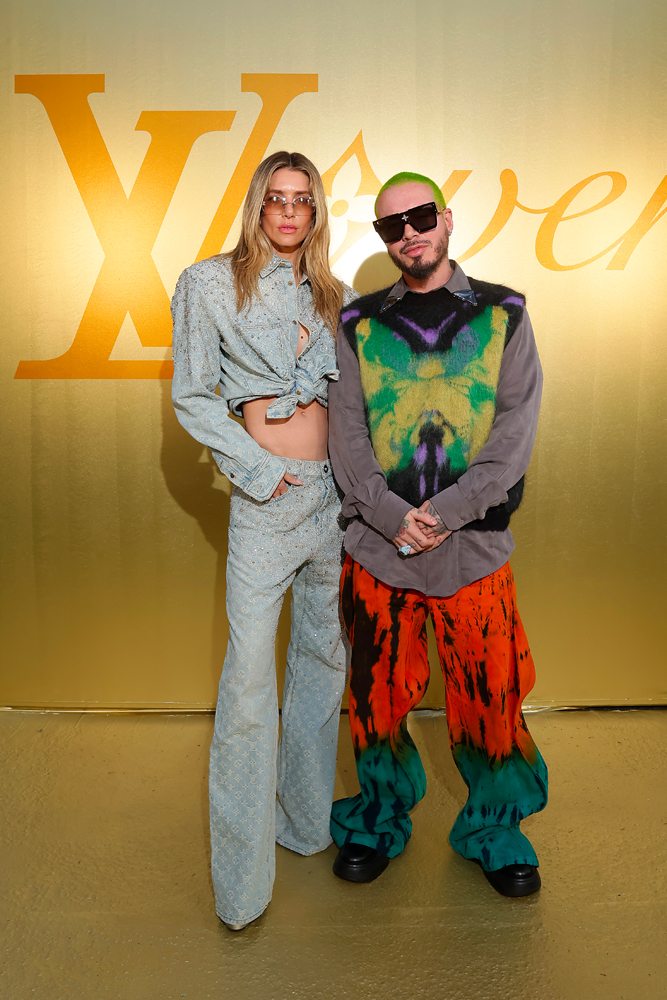 J Balvin and Valentina Ferrer at the Louis Vuitton show by Pharrell Williams