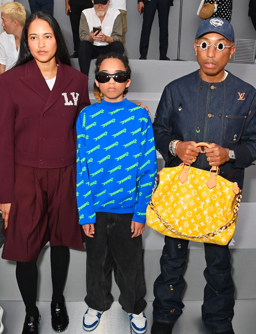 Helen Lasichanh, Rocket Williams et Pharrell Williams au défilé Dior © Getty