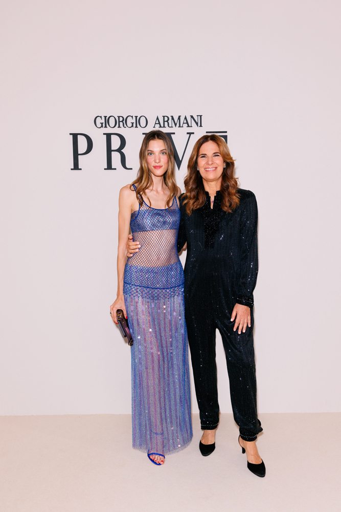 Charlotte Cardin et Roberta Armani au défilé Armani Privé haute couture automne-hiver 2023-2024