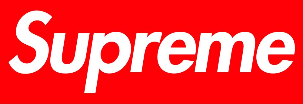 Le logo du label de streetwear Supreme 