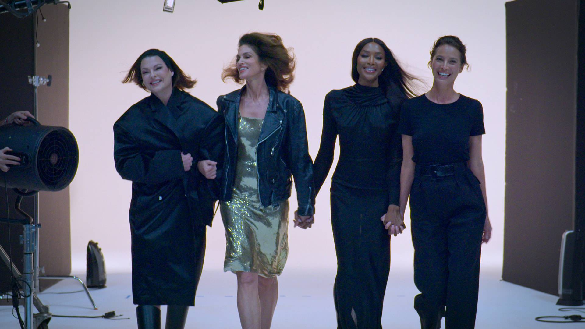 Linda Evangelista, Christy Turlington, Naomi Campbell et Cindy Crawford dans Les Supermodels, disponible le 20 septembre 2023 sur Apple TV+ © Apple TV+ 