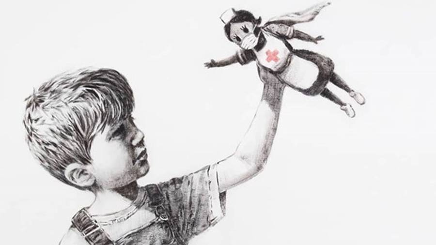 Un homme tente de voler le cadeau de Banksy aux hôpitaux britanniques