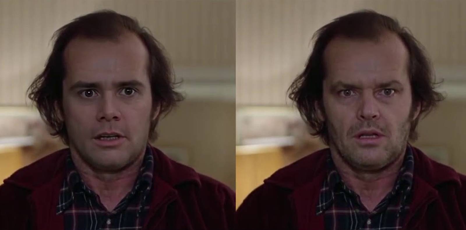 Les visages de Jim Carrey et Jack Nicholson