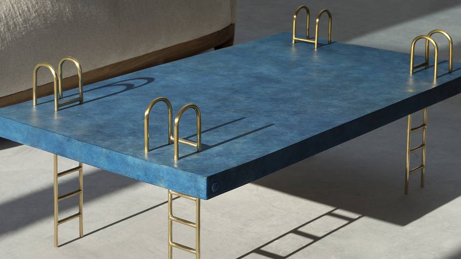 Le designer Franck Genser imagine une table-piscine inspirée de David Hockney