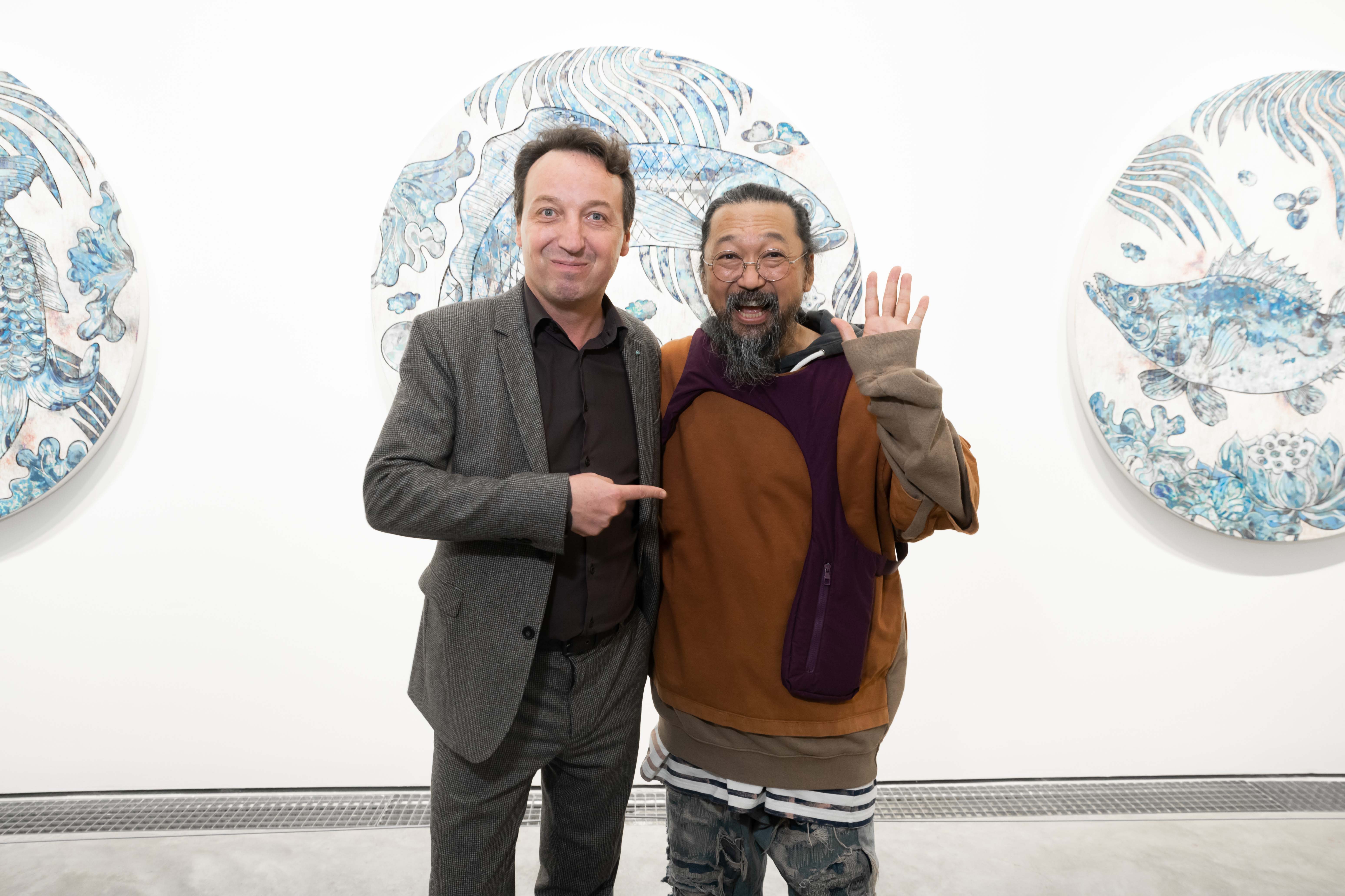 Le vernissage de l'exposition Murakami à la galerie Perrotin