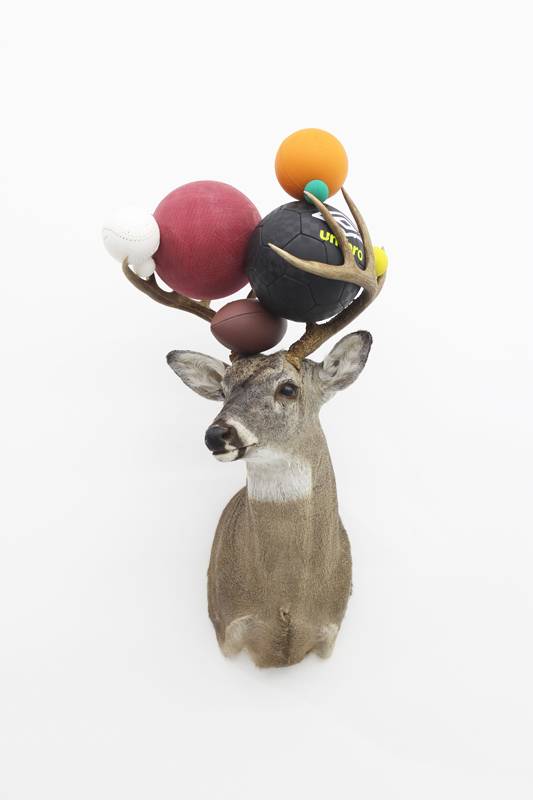 <p>Gabriel Rico, “III”, from the series “Excessive butter” (2019). Taxidermy, balls. 95 x 60 x 65 cm © Diego G. Argüelles / Courtesy of the artist and Perrotin</p>
