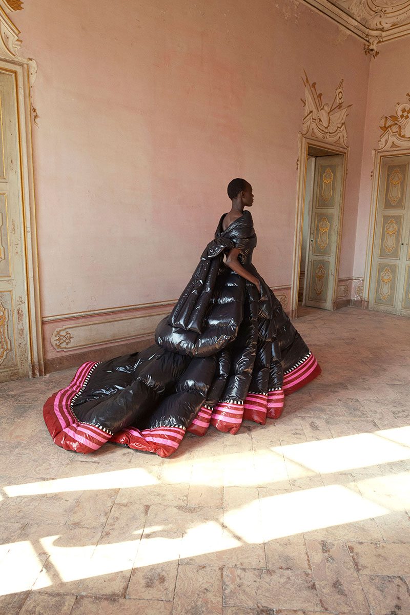 Pierpaolo Piccioli transformed the Moncler jacket into a couture item