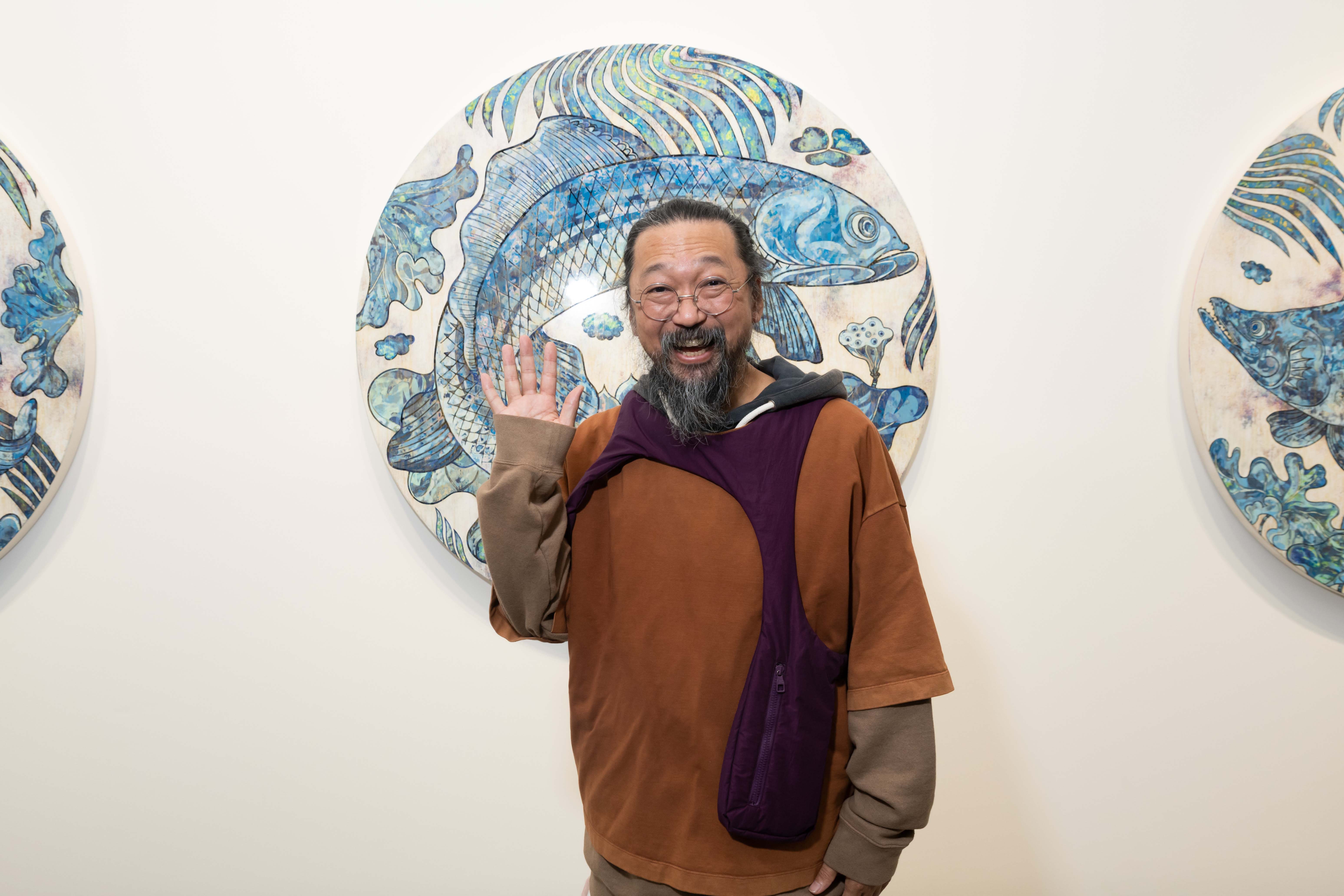 Le vernissage de l'exposition Murakami à la galerie Perrotin