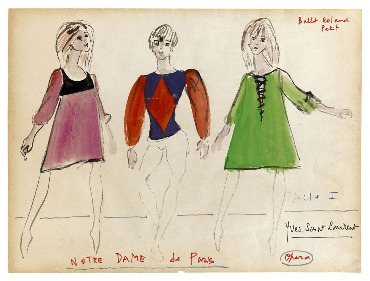 Les costumes d'Yves Saint Laurent pour le ballet “Notre Dame” de Roland Petit