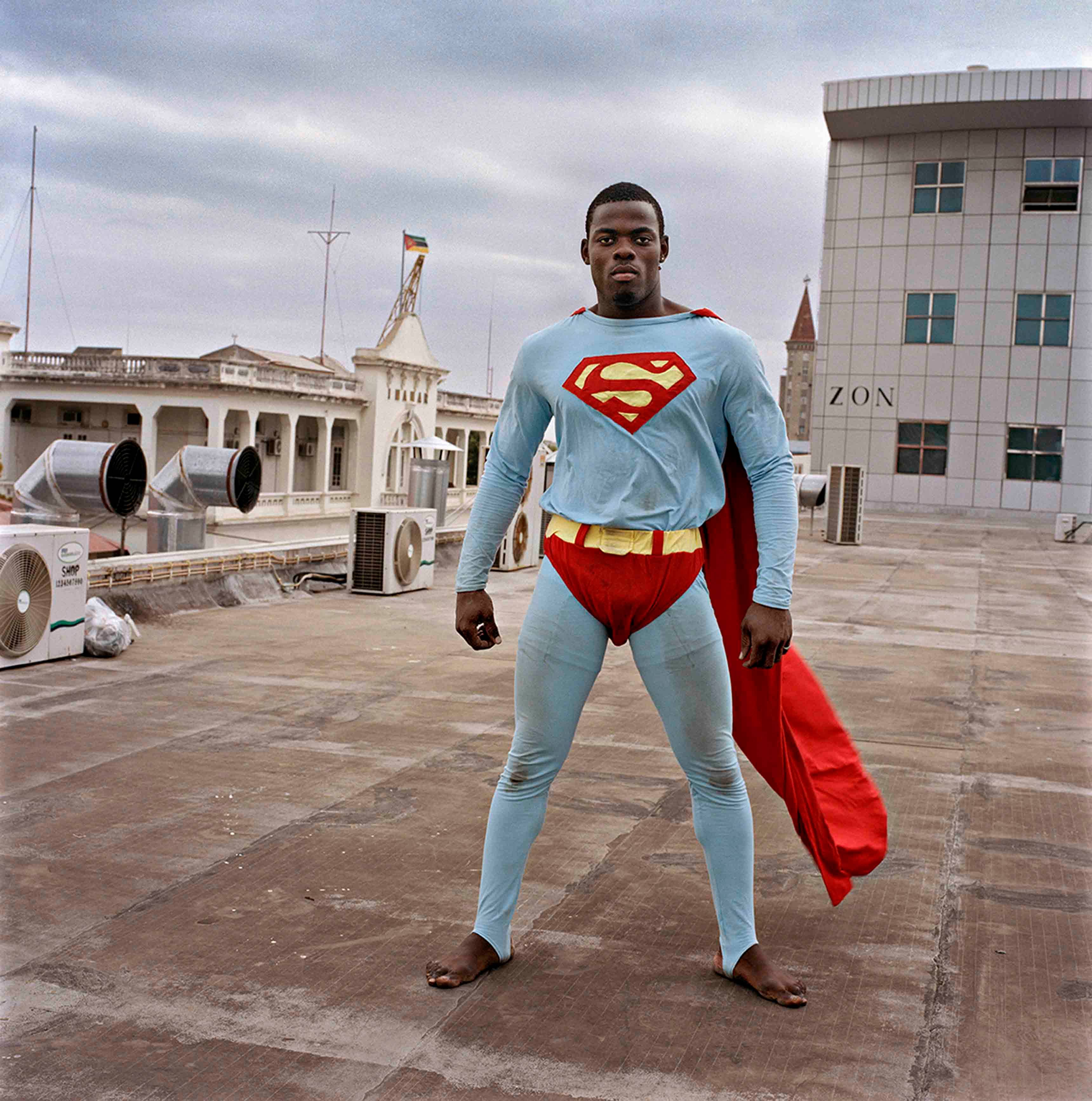 © Ditte Haarløv Johnsen, Maputo Diary, Superman on the roof of the new shopping mall, 2009. 