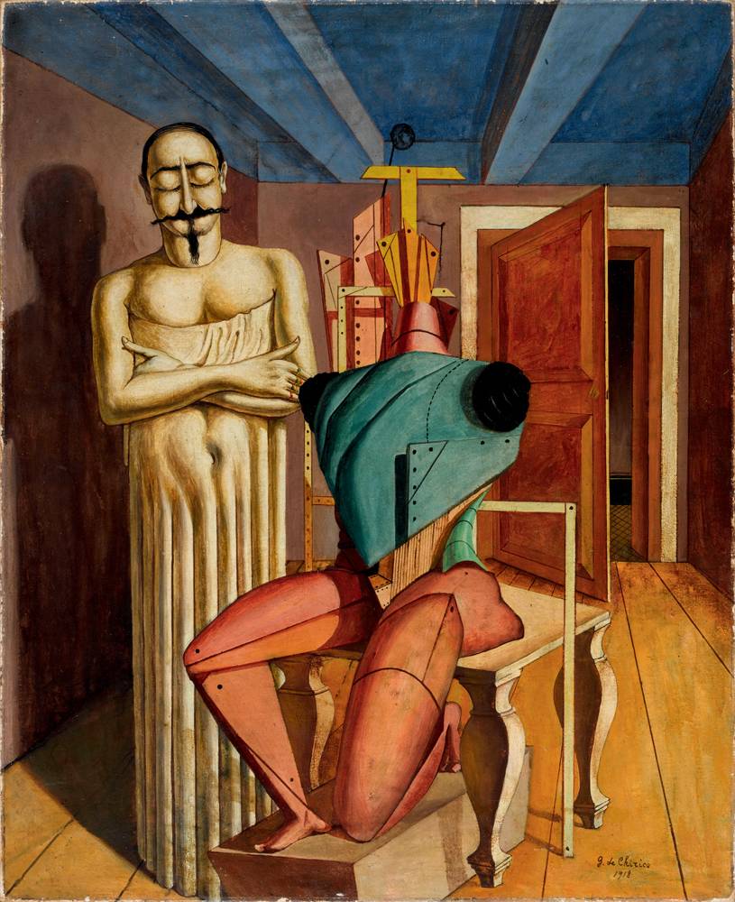 “Il Ritornante” (1917-1918) de Giorgio De Chirico. Huile sur toile, 94 x 77,9 cm. Centre Pompidou, musée national d’Art moderne-Centre de création industrielle, Paris.