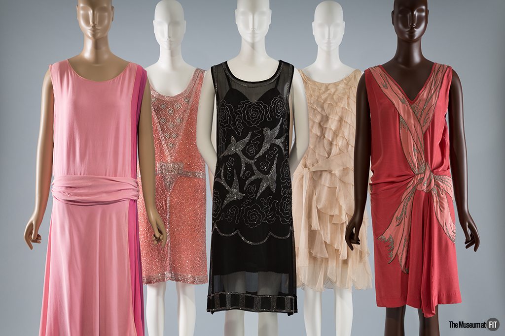 Group of 1920s evening dresses