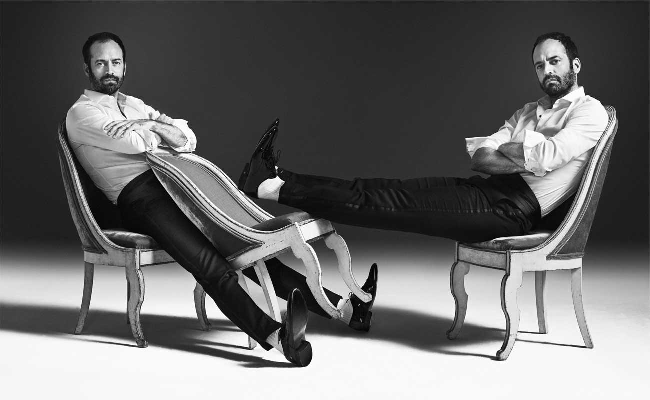 Portrait de Benjamin Millepied © Matthias Vriens-McGrath. Chemise en popeline de coton, pantalon de smoking en satin de soie et chaussures, Ermenegildo Zegna Couture. Chaussettes, Falke.
