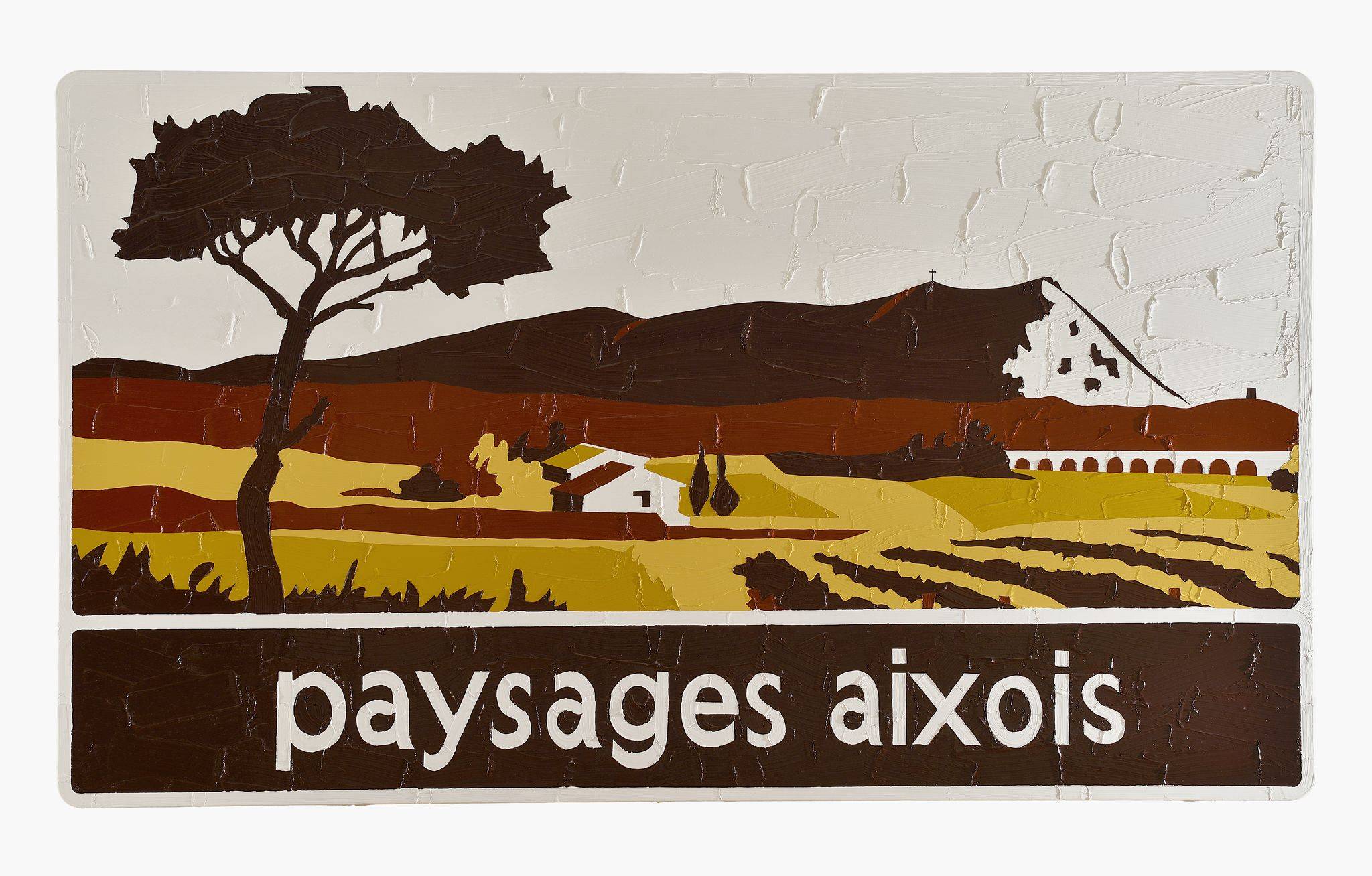 Bertrand Lavier. Paysages aixois, 2015. Acrylic on traffic sign. 140 x 240 cm - 55 1/8 x 94 1/2 inches © Bertrand Lavier. Courtesy of the Artist and Almine Rech Gallery. Photo: Hervé Hote