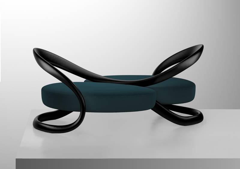  Le fauteuil “Ribbon Dance” à deux places imaginé par le designer André Fu. 