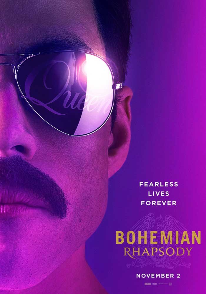 L’affiche de Bohemian Rhapsody (2018), biopic sur Freddie Mercury avec Rami Malek.