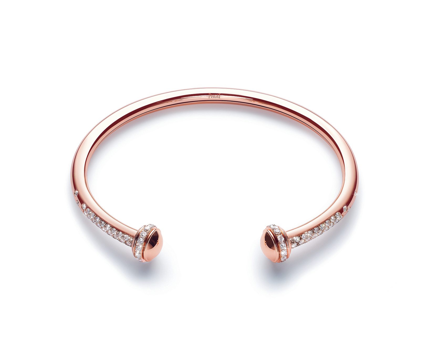 Bracelet “Possession” en or rose serti de diamants taille brillant, Piaget.