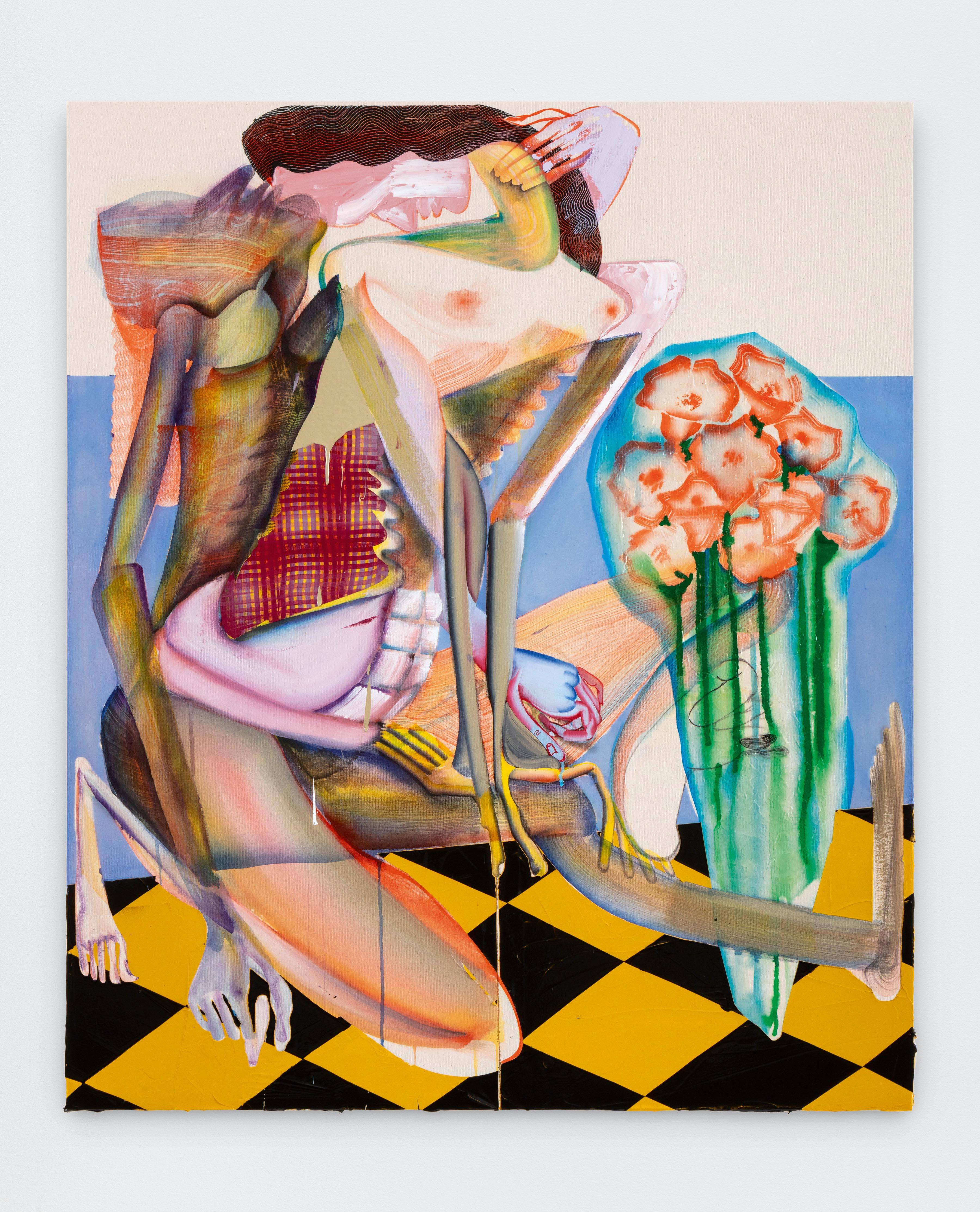 “Wrapped Up, Nicely” (2019), de Christina Quarles, acrylique sur toile, 127 x 106,7 cm.