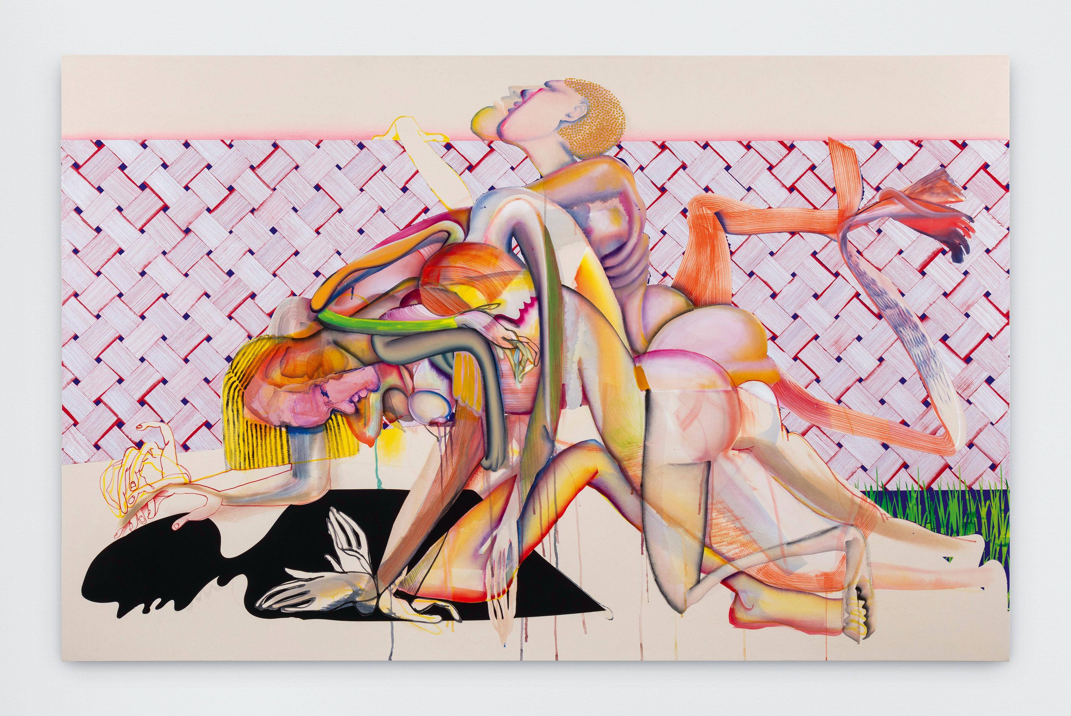 “Peer Amid” (Peered Amidst) [2019], de Christina Quarles, acrylique sur toile, 139,7 x 218,4 x 5,1 cm.