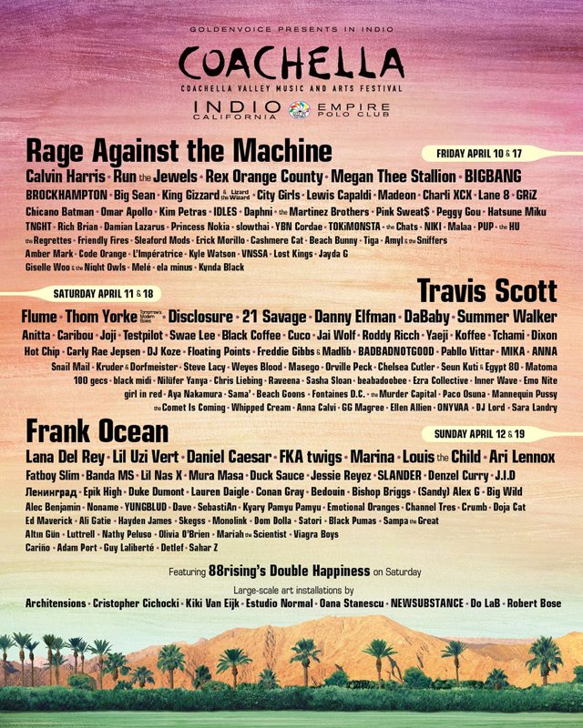 Coachella 2020 : Travis Scott, Frank Ocean et Calvin Harris en tête d'affiche