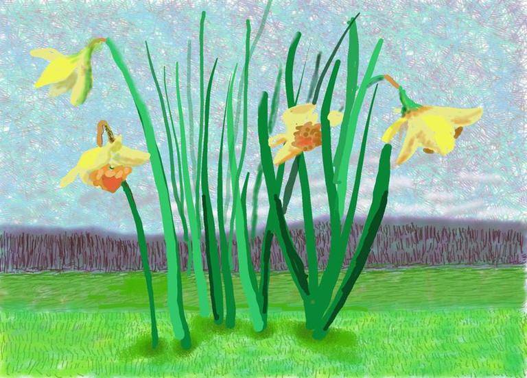 David Hockney, “Do remember they can’t cancel the Spring” 2020. iPad drawing © David Hockney