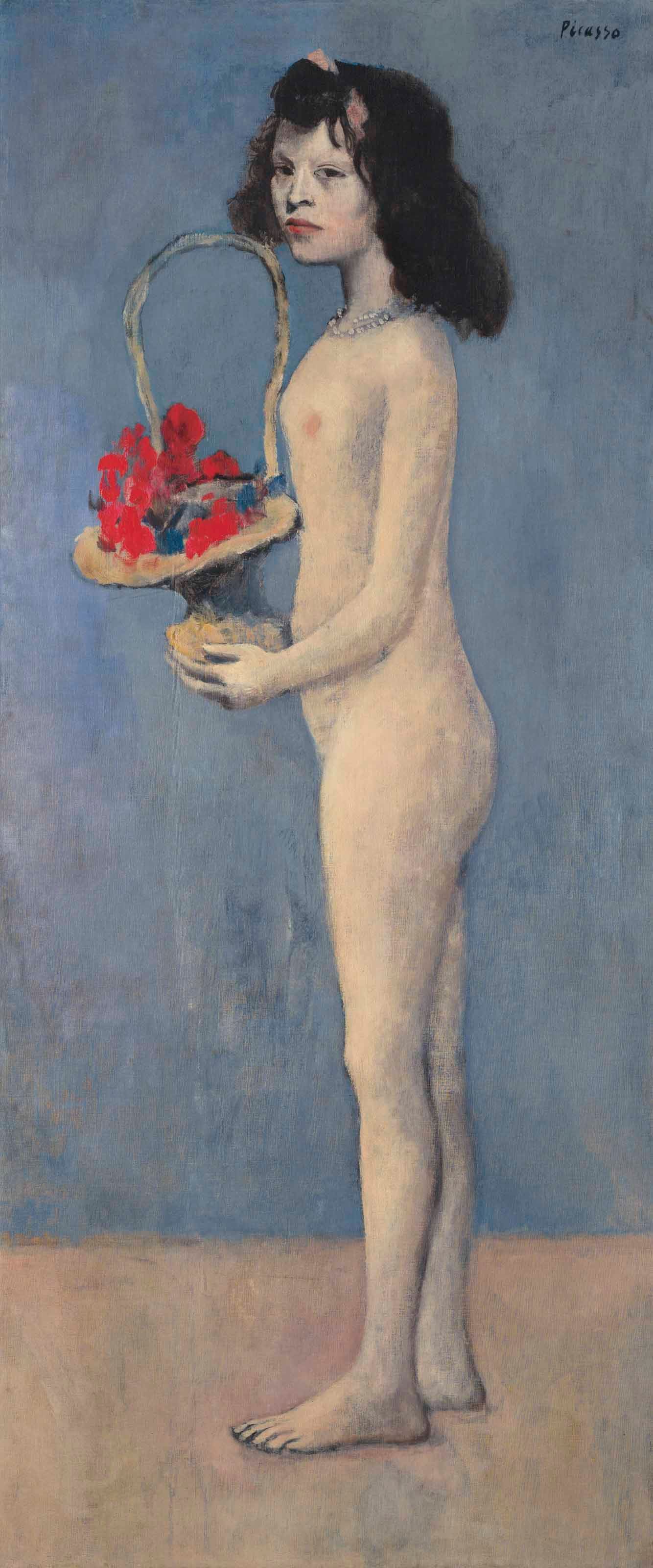 Pablo Picasso, “Fillette à la corbeille fleurie” (1905). 