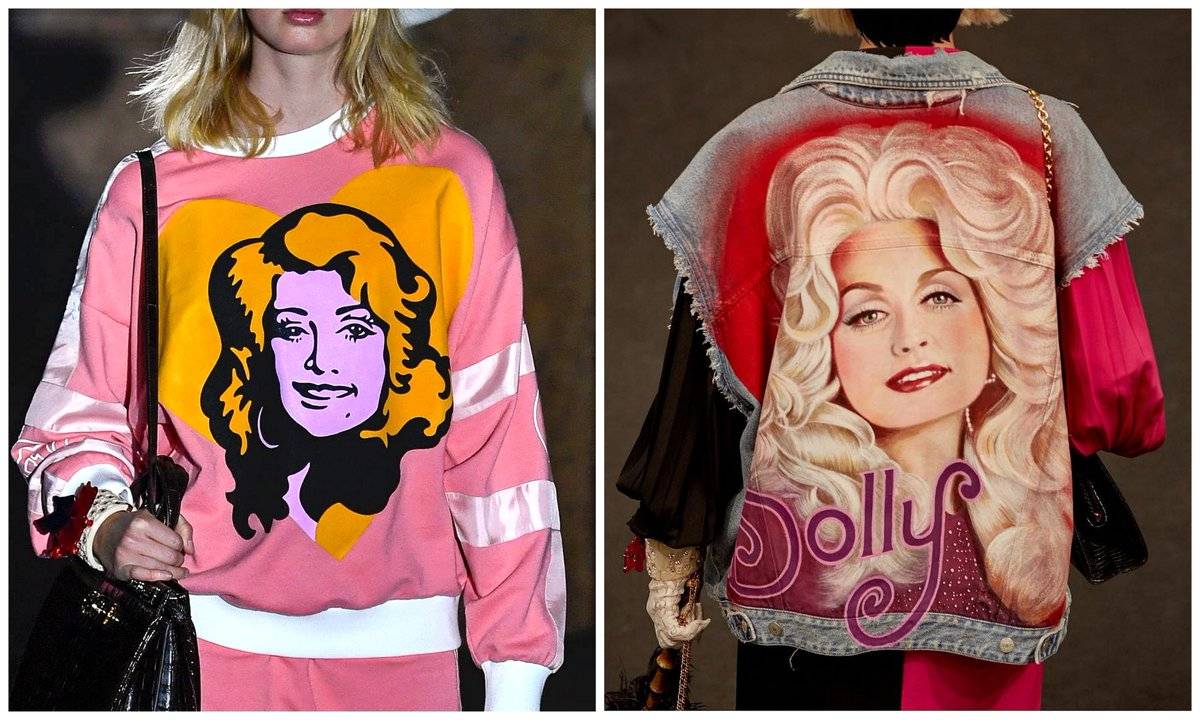 Dolly Parton célébrée lors du défilé Gucci printemps-été 2019.