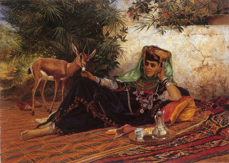 Eugène GIRARDET, “Jeune femme de Biskra”, 1879, Huile sur toile 