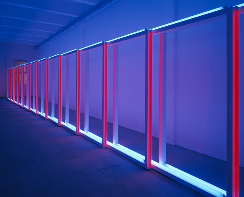 Dan Flavin, “untitled” (1970). Installation view, Dan Flavin (1962/63, 1970, 1996), Dia Center for the Arts, 548 West 22nd Street, New York, May 22, 1997–June 14, 1998. Photo: Cathy Carver, courtesy Dia Art Foundation, New York © 2019 Stephen Flavin / Artists Rights Society (ARS), New York Courtesy David Zwirner