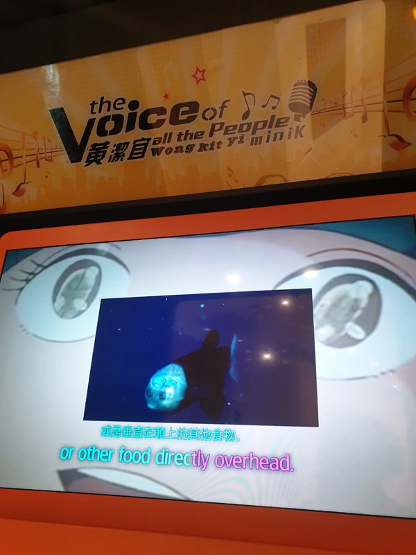 L’artiste hong-kongaise Wong Kit Wi propose un karaoké booth au format d'une cabine téléphonique où le visiteur peut faire l'expérience de sa dernière vidéo.