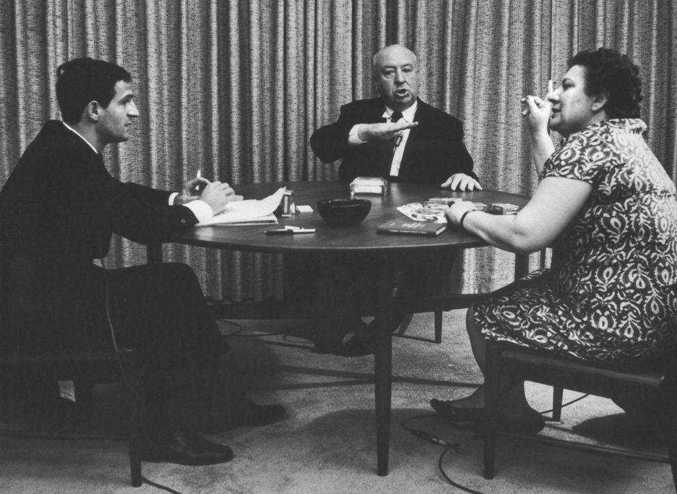 François Truffaut, Alfred Hitchcock et Helen Scott, le 14 juin 1962 Photo Philippe Halsman. Magnum