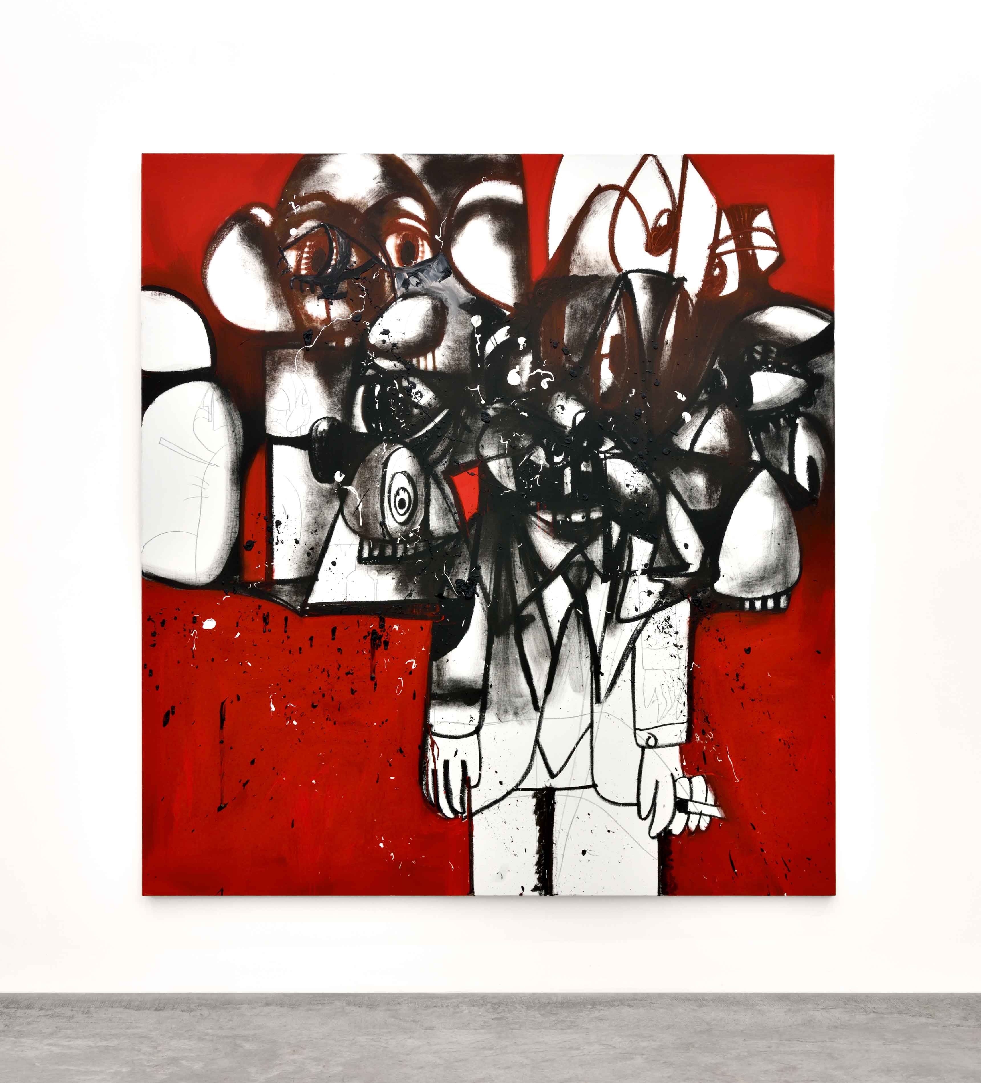 The Last Man Standing (2017). Huile, graphite et pigments sur lin, 203,2 x 190,5 cm.
