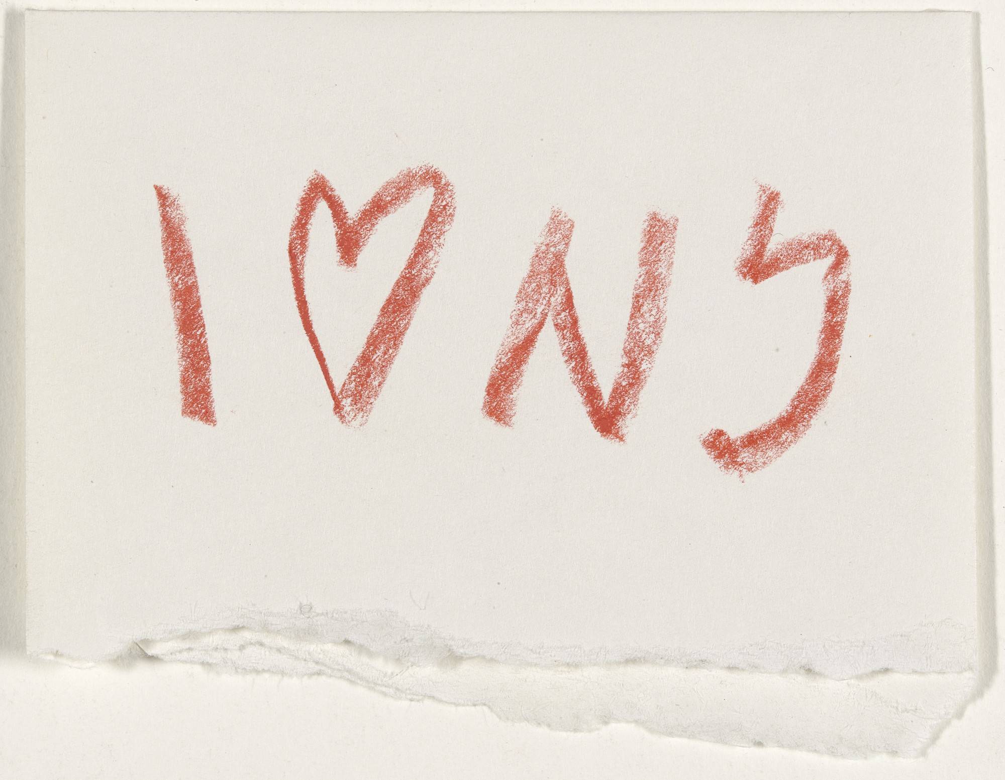 Premier croquis du logo "I Love New York", 1977 © MoMA